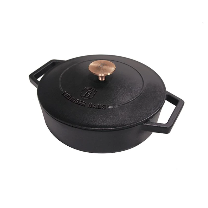Кастрюля с крышкой Berlinger Haus BH-6493, 26 см, 2.57 л, чугун, черный Кастрюля с крышкой Berlinger Haus BH-6493, 26 см, 2.57 л, чугун, черный