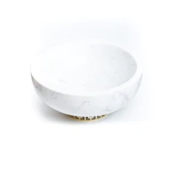 Фруктовница Hom-me 105663, 25x10 см, мрамор, белый/золотистый