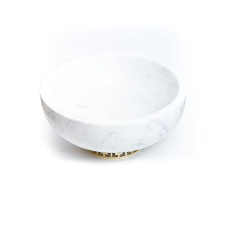 Фруктовница Hom-me 105663, 25x10 см, мрамор, белый/золотистый Фруктовница Hom-me 105663, 25x10 см, мрамор, белый/золотистый