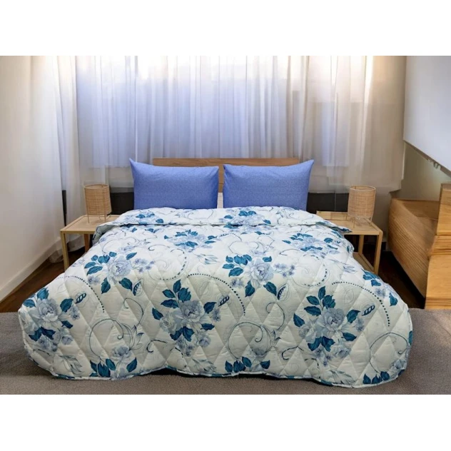 Одеяло MiraNova 060, двуспальное, бамбуковый синтепон, разноцветное, 195х215 см