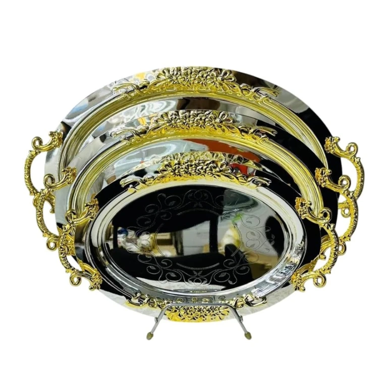 Набор подносов Sahara 00004429, серебристый/золотистый, 3 шт