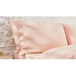 Комплект постельного белья Yataş Plain, пододеяльник 160х220 см, простыня 100x200 см, наволочка 50х70 см, односпальный, хлопок, розовый