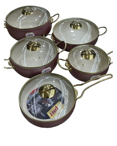 Qab-qacaq dəsti PMT HomeStore MNT33, bənövşəyi, qranit, 10 parça