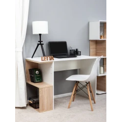 Письменный стол Letta, белый/бежевый, ЛДСП, 110х50х75 см