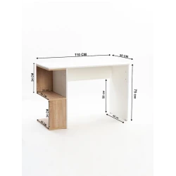 Письменный стол Letta, белый/бежевый, ЛДСП, 110х50х75 см