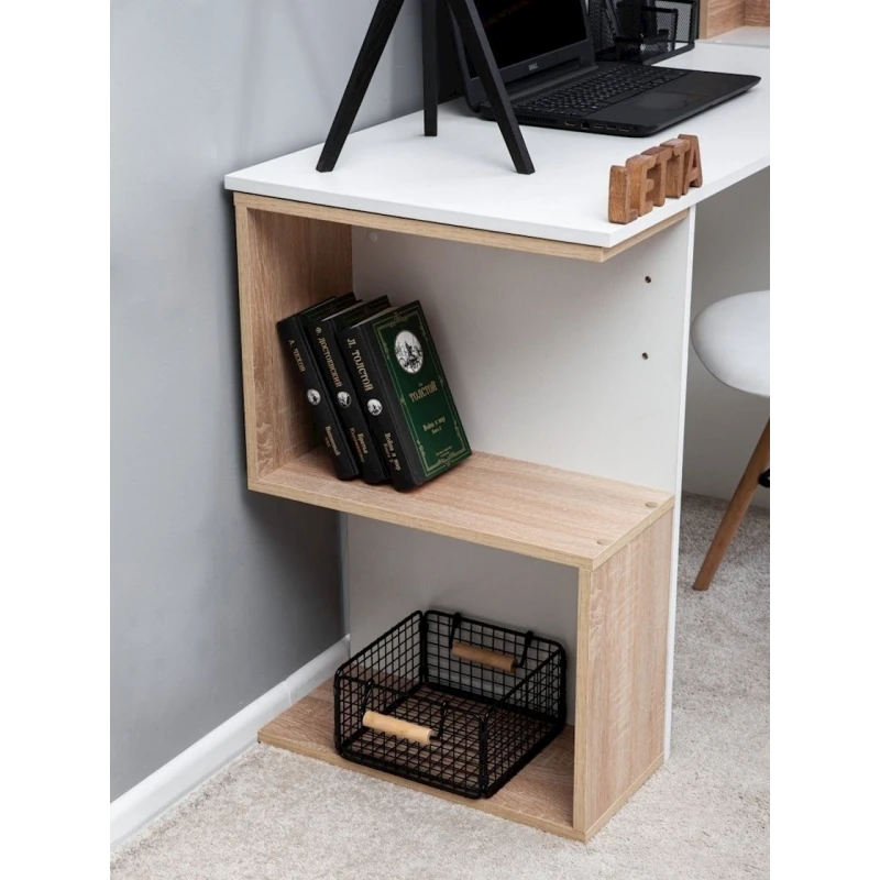 Письменный стол Letta, белый/бежевый, ЛДСП, 110х50х75 см Письменный стол Letta, белый/бежевый, ЛДСП, 110х50х75 см