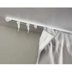 Карниз JYSK Fixi, 1.4x200 см, металл/пластик, белый Карниз JYSK Fixi, 1.4x200 см, металл/пластик, белый