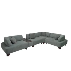 Угловой диван Damla, ткань, темно-синий, 2300x3600 мм, Угловой диван Damla, ткань, темно-синий, 2300x3600 мм,