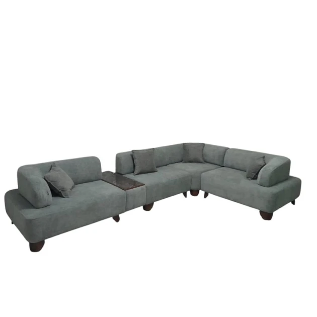 Угловой диван Damla, ткань, темно-синий, 2300x3600 мм, Угловой диван Damla, ткань, темно-синий, 2300x3600 мм,