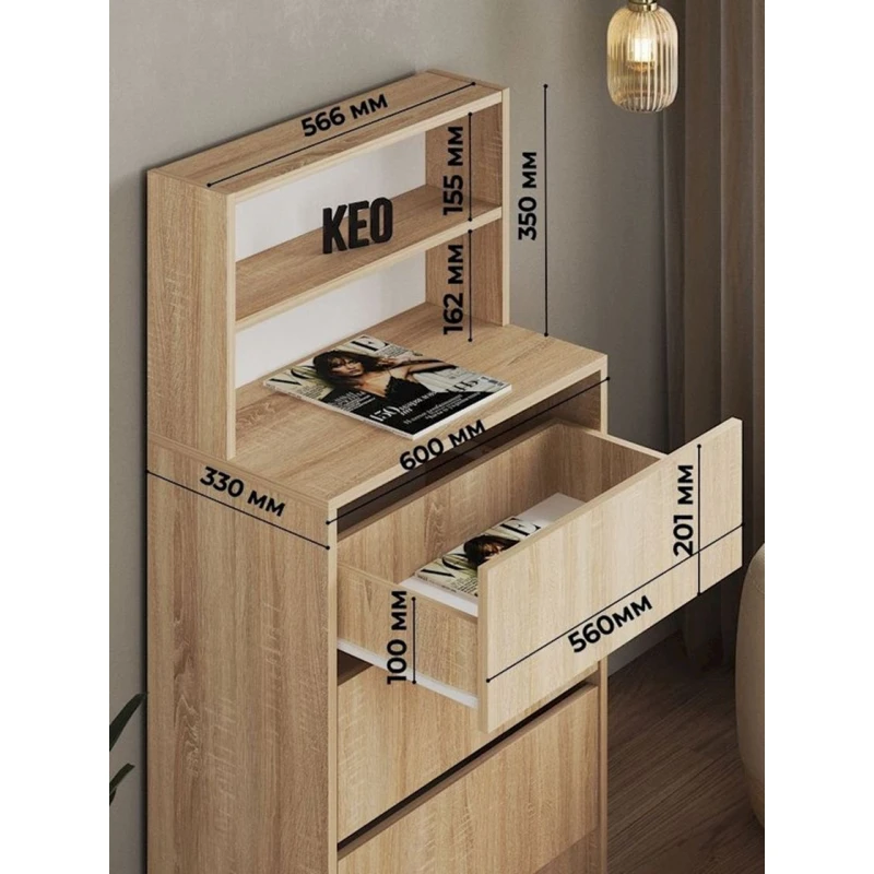 Комод, 111x60x33 см, ЛДСП, коричневый Комод, 111x60x33 см, ЛДСП, коричневый