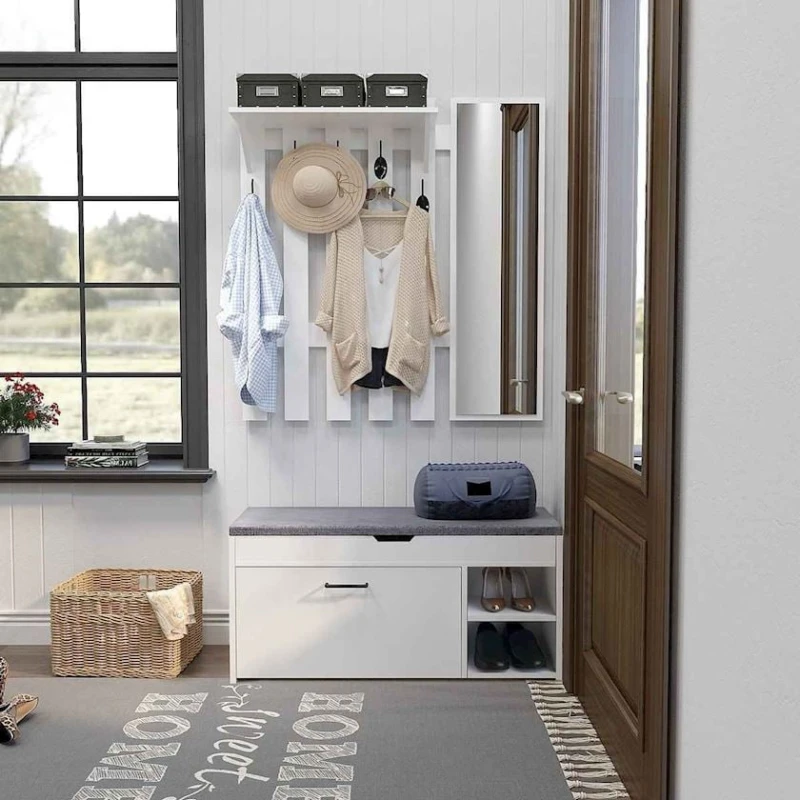 Вешалка с полками Ev_12115660, 165x100x34 см Вешалка с полками Ev_12115660, 165x100x34 см