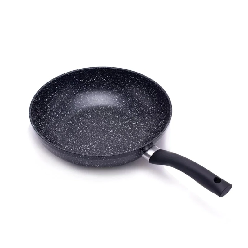 Сковорода Gipfel Mabelle 0514, 28 см, алюминий с антипригарным покрытием и ненагревающейся ручкой, цвет черный