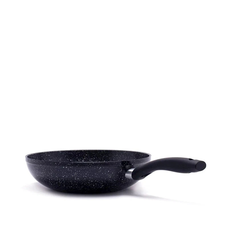 Сковорода Gipfel Mabelle 0514, 28 см, алюминий с антипригарным покрытием и ненагревающейся ручкой, цвет черный