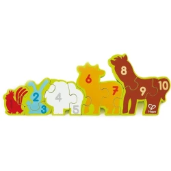 Развивающая игра Hape Numbers & Farm Animals Puzzle, 3+ лет