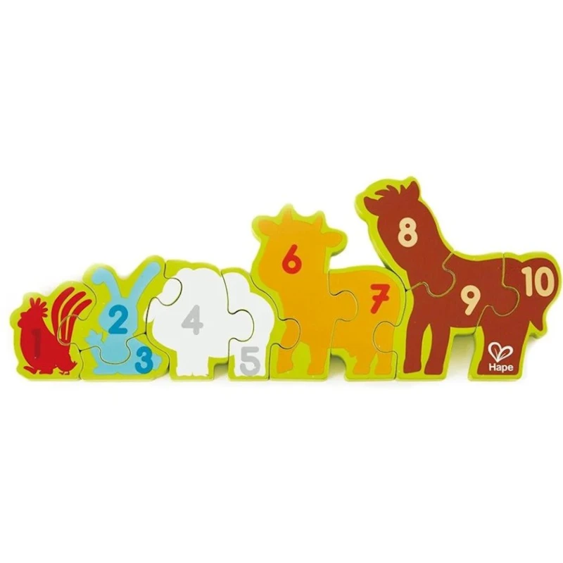 Развивающая игра Hape Numbers & Farm Animals Puzzle, 3+ лет