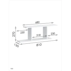 Настенная полка Art Mebel 172, ламинат, 27х81х15 см, белая Настенная полка Art Mebel 172, ламинат, 27х81х15 см, белая