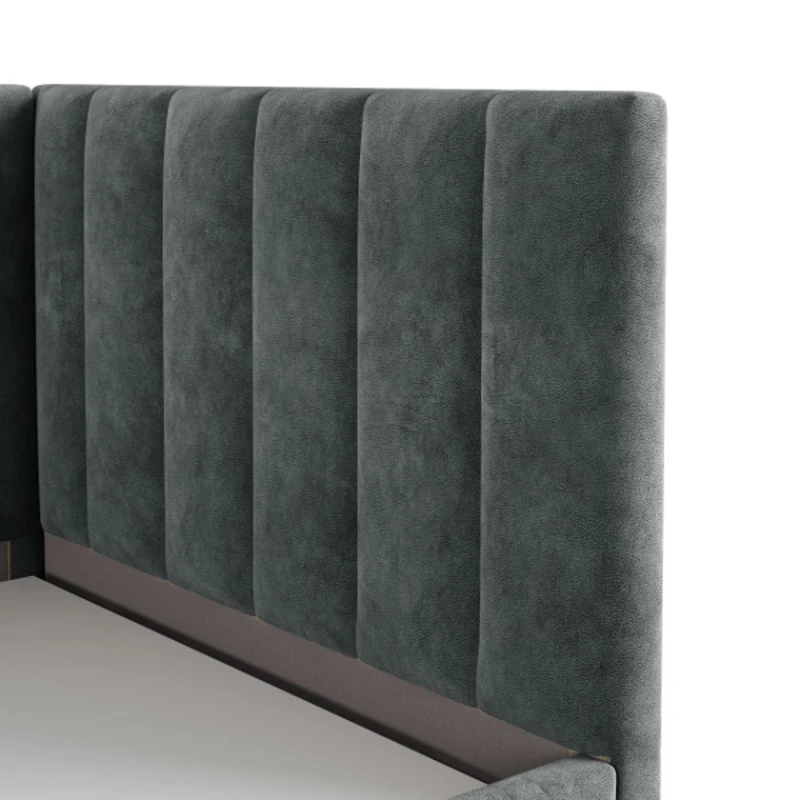 Tək nəfərlik çarpayı Art_tek_yataq 68, laminat/parça, boz, 200x85x90 sm