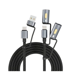 Paylayıcı kabel Multifunctional 5-in-1 USB/TypeC/Flashlight/Lighter