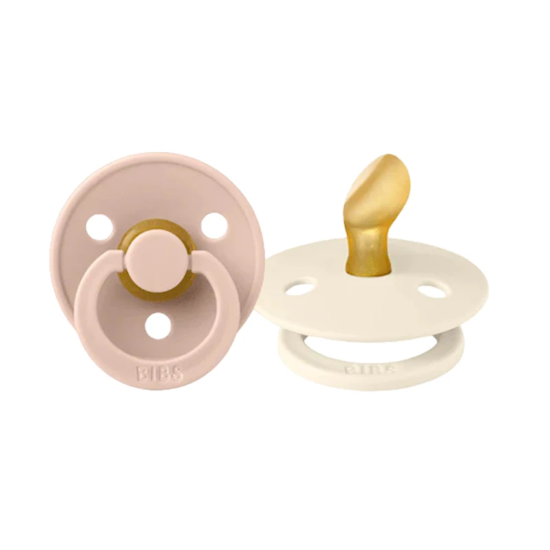 Набор пустышек BIBS Colour, 2 шт, анатомические, 6-18 месяцев, латекс, слоновая кость/розовый