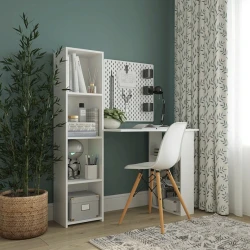 Письменный стол Ev Plus ev_13111209, ЛДСП, белый, 1140x1380x500 мм