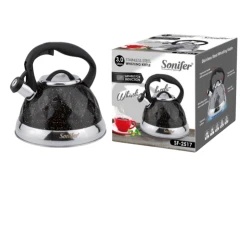 Чайник Sonifer SF-2517, нержавеющая сталь, черный, 3 л