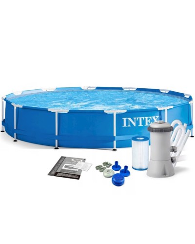 Karkaslı hovuz Intex H28225588212NP, 366x76 sm, 6503 l, göy