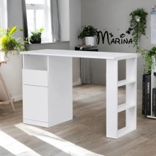 Kompüter masası Marina 3563_M25stol1stvorka+White, LDSP, 75x50x110 sm, ağ