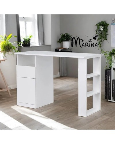 Kompüter masası Marina 3563_M25stol1stvorka+White, LDSP, 75x50x110 sm, ağ