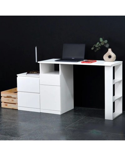 Kompüter masası Marina 3563_M25stol1stvorka+White, LDSP, 75x50x110 sm, ağ