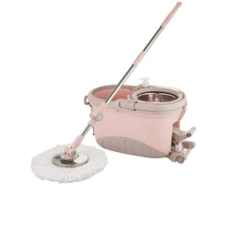 Набор для чистки швабры с педалью Limon, розовый