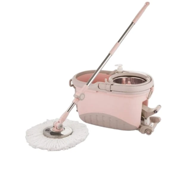Набор для чистки швабры с педалью Limon, розовый