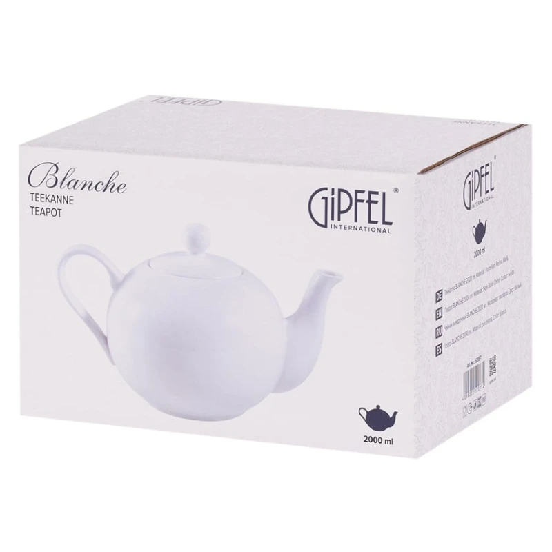 Заварной чайник Gipfel Blanche 52097, фарфор, белый, 2 л Заварной чайник Gipfel Blanche 52097, фарфор, белый, 2 л