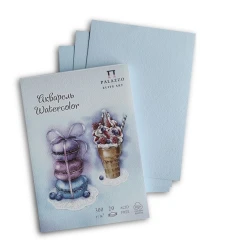 Планшет для акварели Лилия Холдинг Palazzo Кондитерская, А5, 300 г/м2, 20 листов, хлопок 100%, голубой