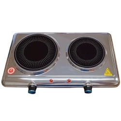 Настольная электрическая варочная панель Kumtel HCD-1002S_RB, 2 конфорки, нержавеющая сталь, индукционная, компактная