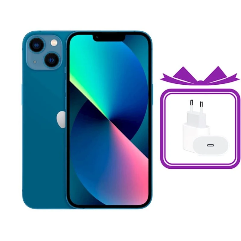 Смартфон Apple iPhone 13 4GB/128GB Blue + Transparent Silicone case + Apple 20w charger + Screen Protector Смартфон Apple iPhone 13 4GB/128GB Blue + Transparent Silicone case + Apple 20w charger + Screen Protector