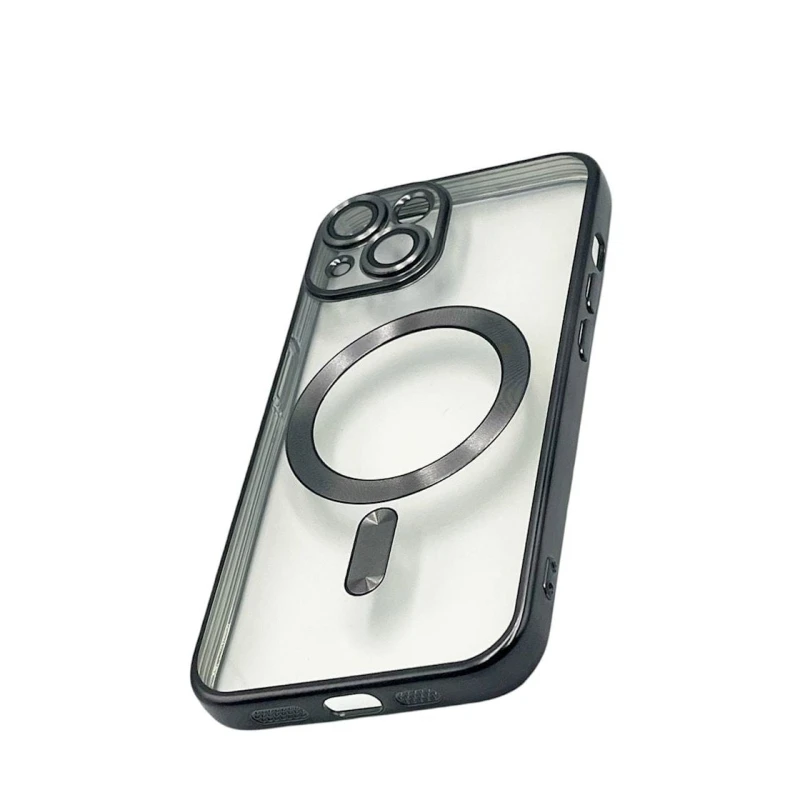 Çexol 888_store_562 MagSafe Apple iPhone 15 üçün Qara/Şəffaf
