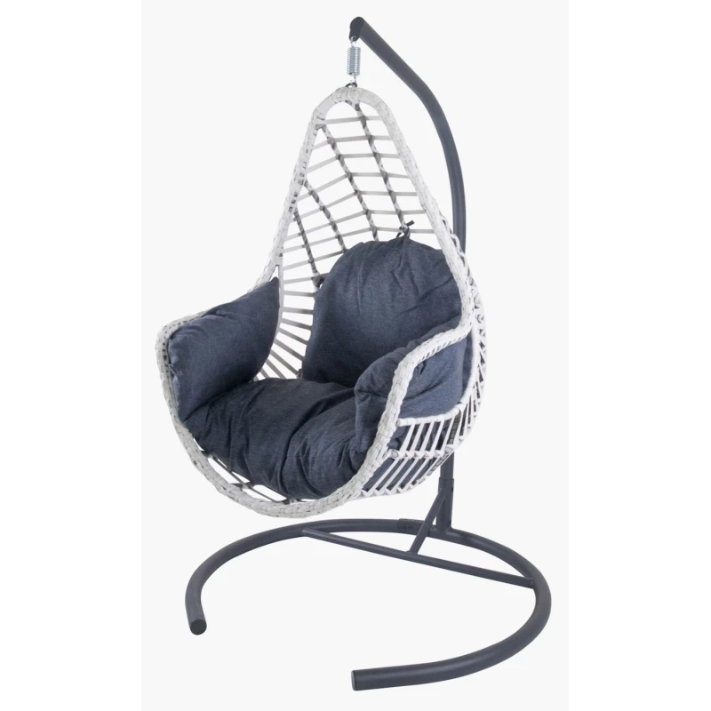 Подвесное кресло Kule SP_6320, 120х80х85 см, антрацитовый/белый Подвесное кресло Kule SP_6320, 120х80х85 см, антрацитовый/белый