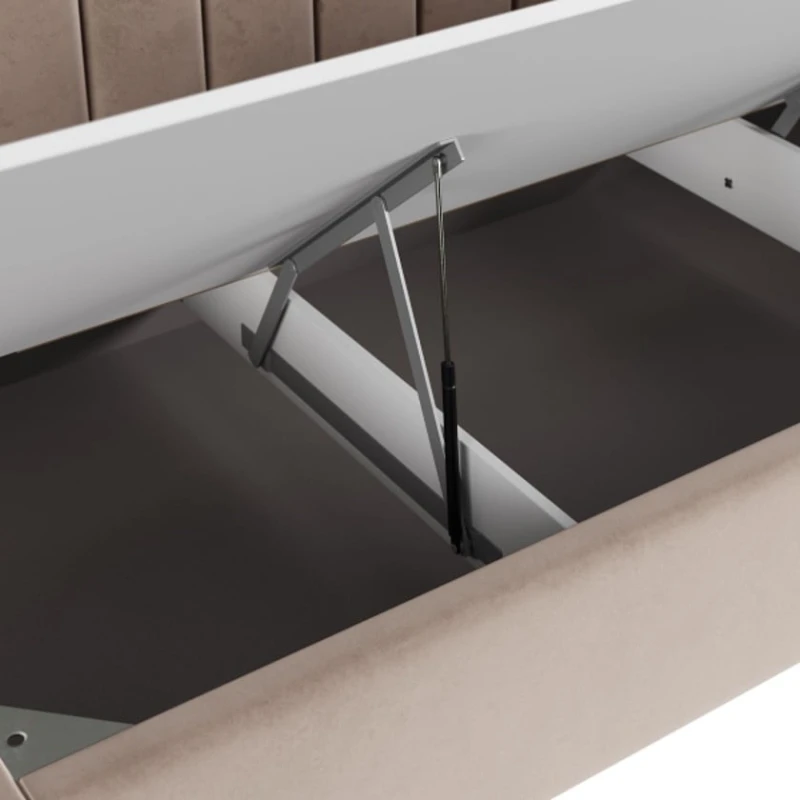 Односпальная кровать Art_tek_yataq(100) 54, ламинат/текстиль, бежевая, 200x85x100 см