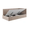 Односпальная кровать Art_tek_yataq(100) 54, ламинат/текстиль, бежевая, 200x85x100 см