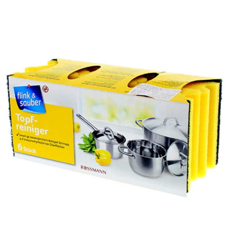 Набор губок Flink & Sauber, 6 шт, желтый Набор губок Flink & Sauber, 6 шт, желтый