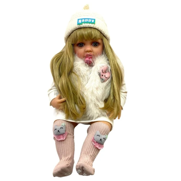 Кукла Reborn M4924, с мехом, белая, 55 см