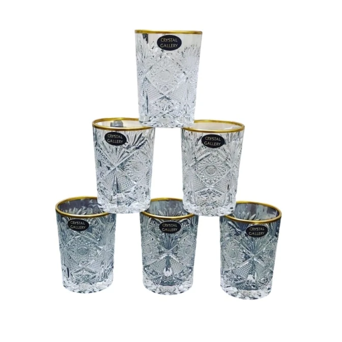 Набор стаканов Gallery Home GLR-078, прозрачный/золотистый, 6 предметов Набор стаканов Gallery Home GLR-078, прозрачный/золотистый, 6 предметов