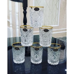 Набор стаканов Gallery Home GLR-078, прозрачный/золотистый, 6 предметов