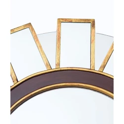 Настенное зеркало Hom-me Günəş 100729, стекло/дерево, 60 см, золотистый Настенное зеркало Hom-me Günəş 100729, стекло/дерево, 60 см, золотистый