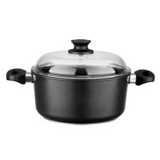 Qazan Leggno Black Premium, alüminium, 24 sm, qara