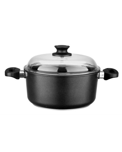 Qazan Leggno Black Premium, alüminium, 24 sm, qara