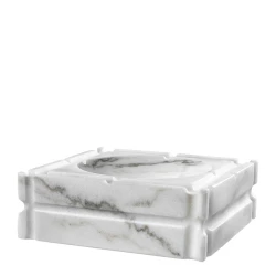 Пепельница Eichholtz 110832 Ashtray Nestor honed white marble 21x21x7 см,фарфор,полуматовый белый