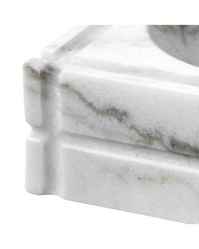 Külqabı Eichholtz 110832 Ashtray Nestor honed white marble 21x21x7 sm,çini,yarımat ağ