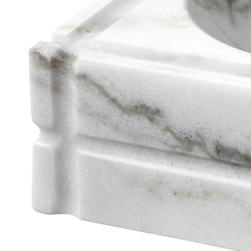 Пепельница Eichholtz 110832 Ashtray Nestor honed white marble 21x21x7 см,фарфор,полуматовый белый