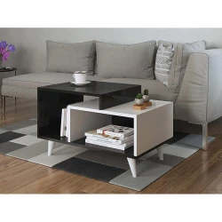 Журнальный стол Ev Plus ev_12116009, ЛДСП, черно-белый, 90x60x45 см